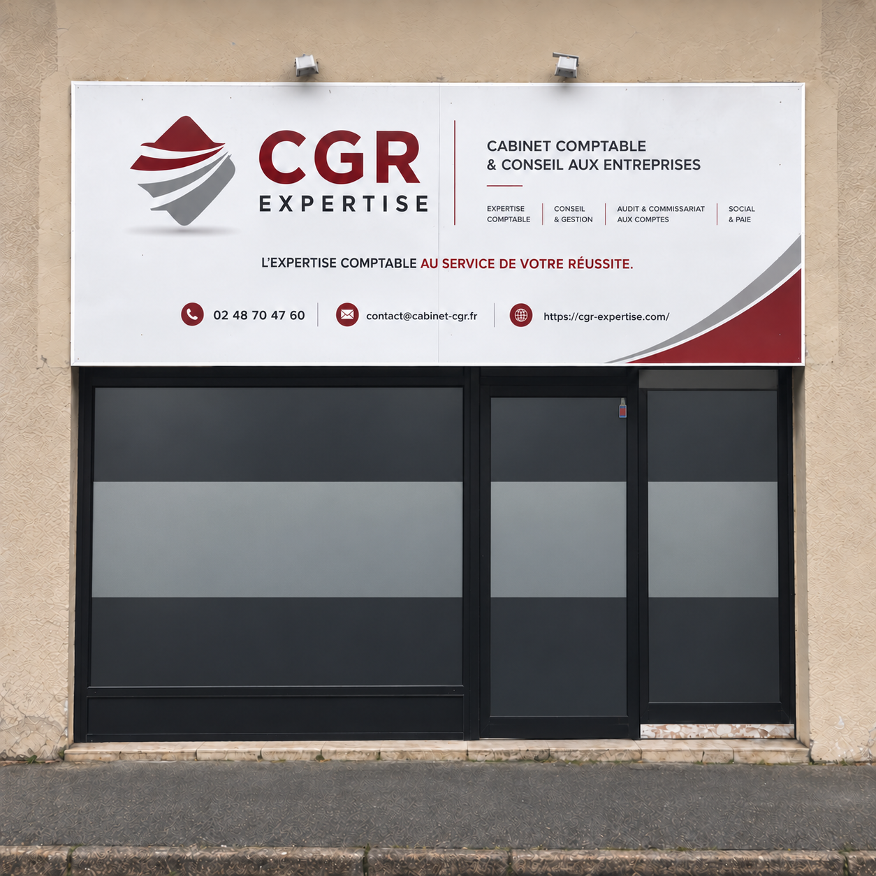 La façade du cabinet C.G.R. à Châteaudun